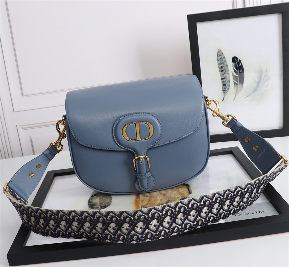 LARGE DIOR BOBBY BAG Blue Box Calfskin