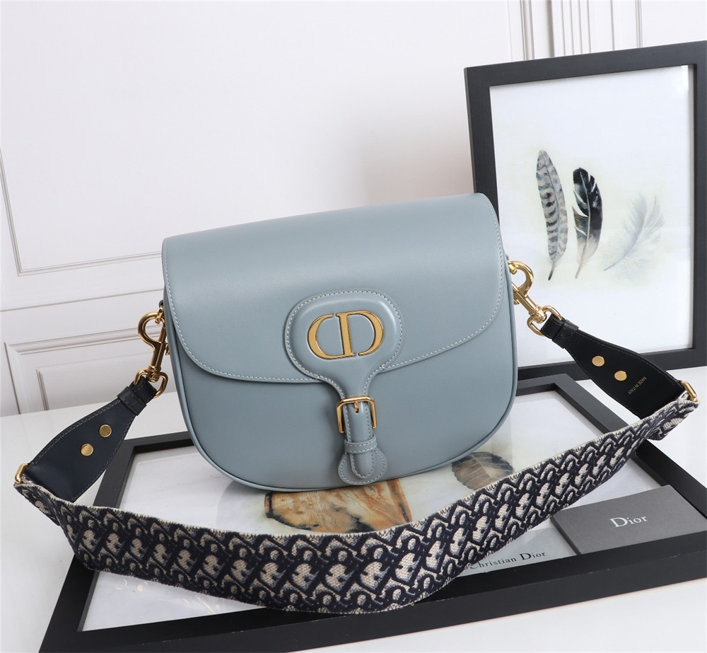 LARGE DIOR BOBBY BAG Light Blue Box Calfskin