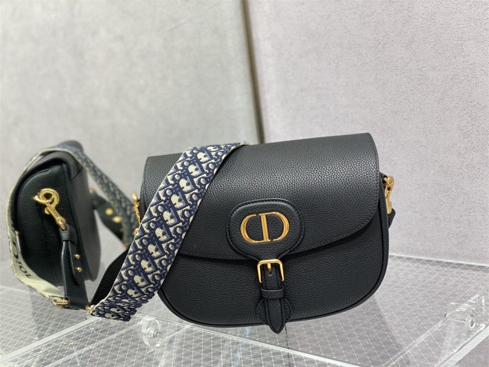 LARGE DIOR BOBBY BAG Black Grained Calfskin