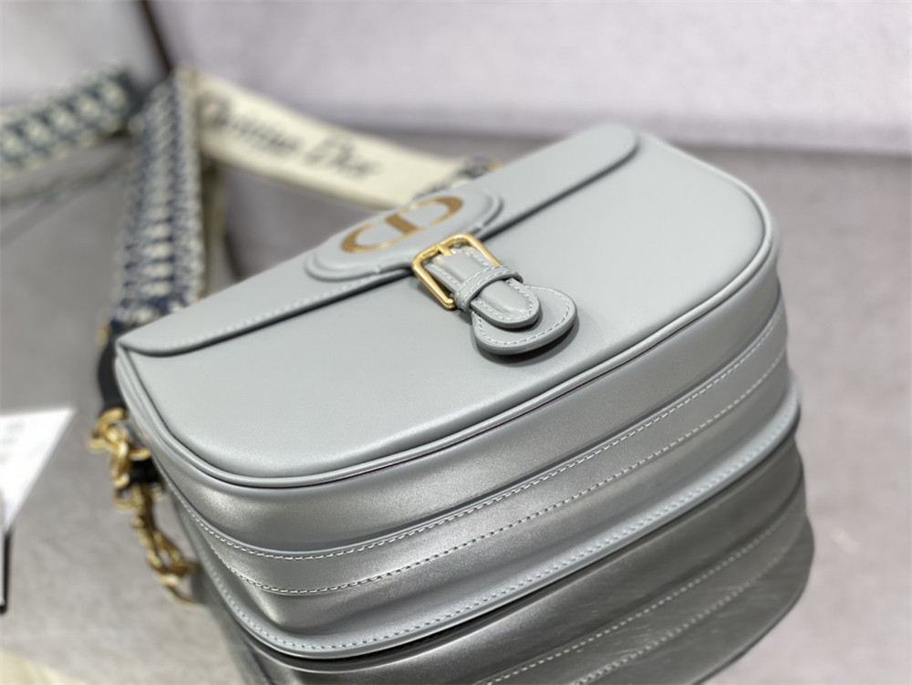 LARGE DIOR BOBBY BAG Grey Box Calfskin