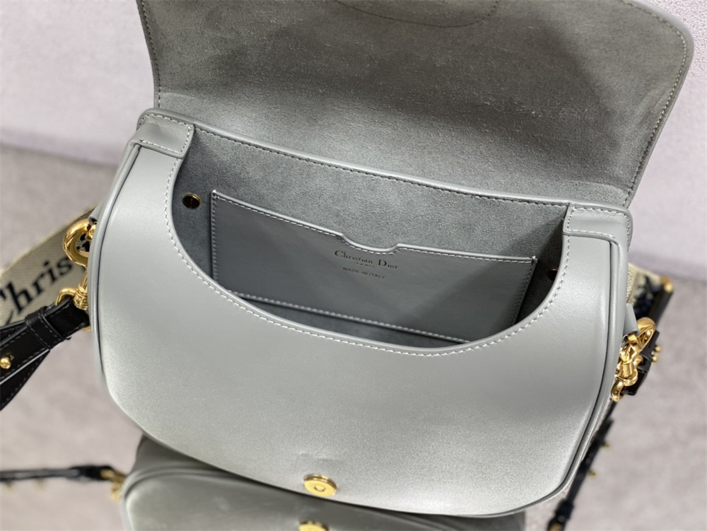 LARGE DIOR BOBBY BAG Grey Box Calfskin