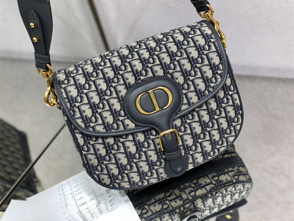 LARGE DIOR BOBBY BAG Blue Dior Oblique Jacquard