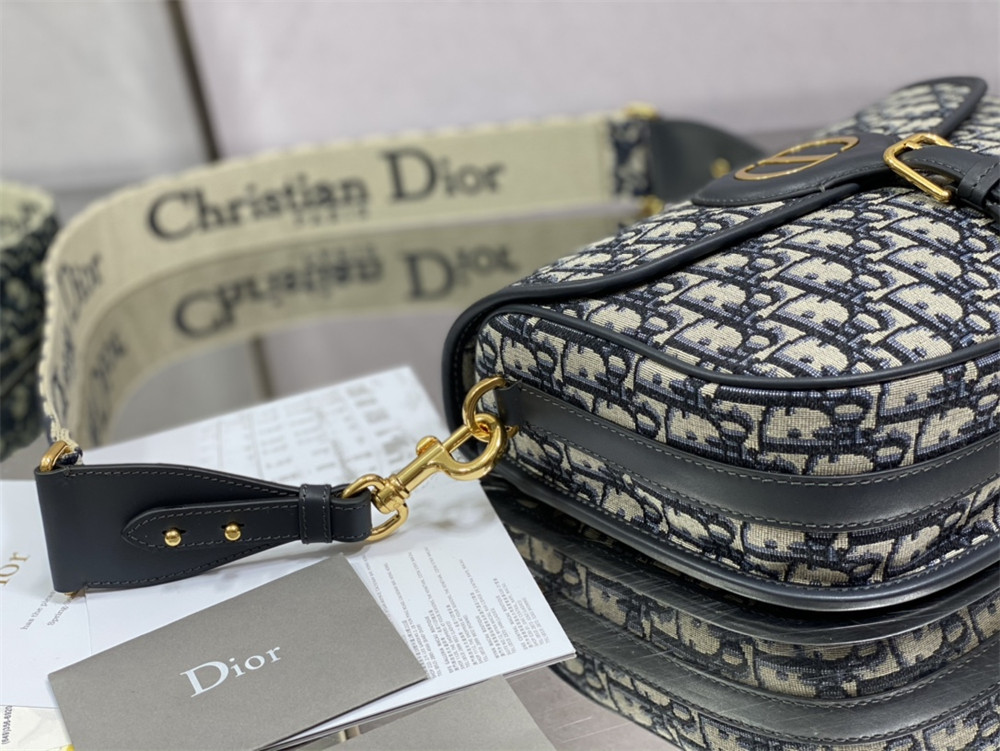 LARGE DIOR BOBBY BAG Blue Dior Oblique Jacquard