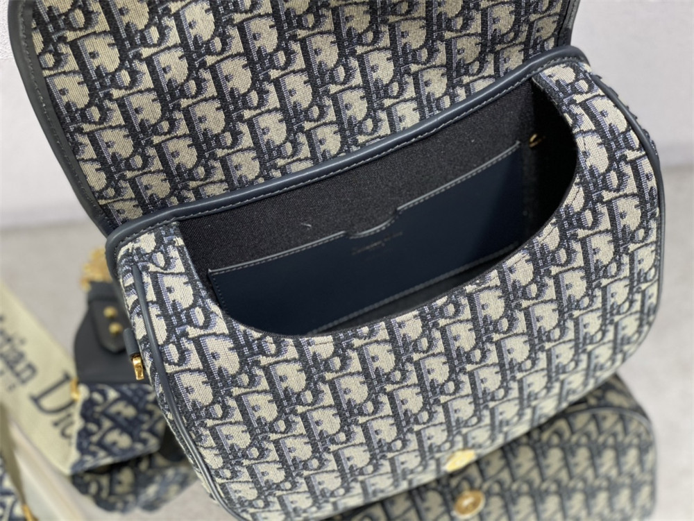 LARGE DIOR BOBBY BAG Blue Dior Oblique Jacquard
