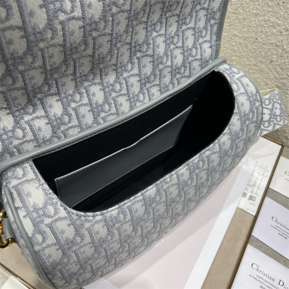 LARGE DIOR BOBBY BAG Grey Dior Oblique Jacquard