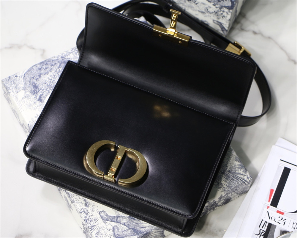 DIOR 30 MONTAIGNE CHAIN BAG SHINY BLACK