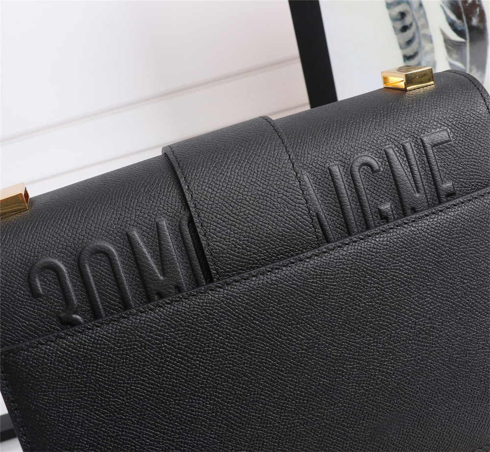 DIOR 30 MONTAIGNE CHAIN BAG Grained Black