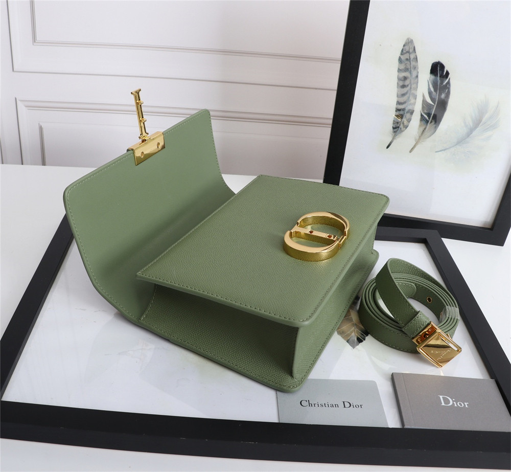 DIOR 30 MONTAIGNE CHAIN BAG Grained Green
