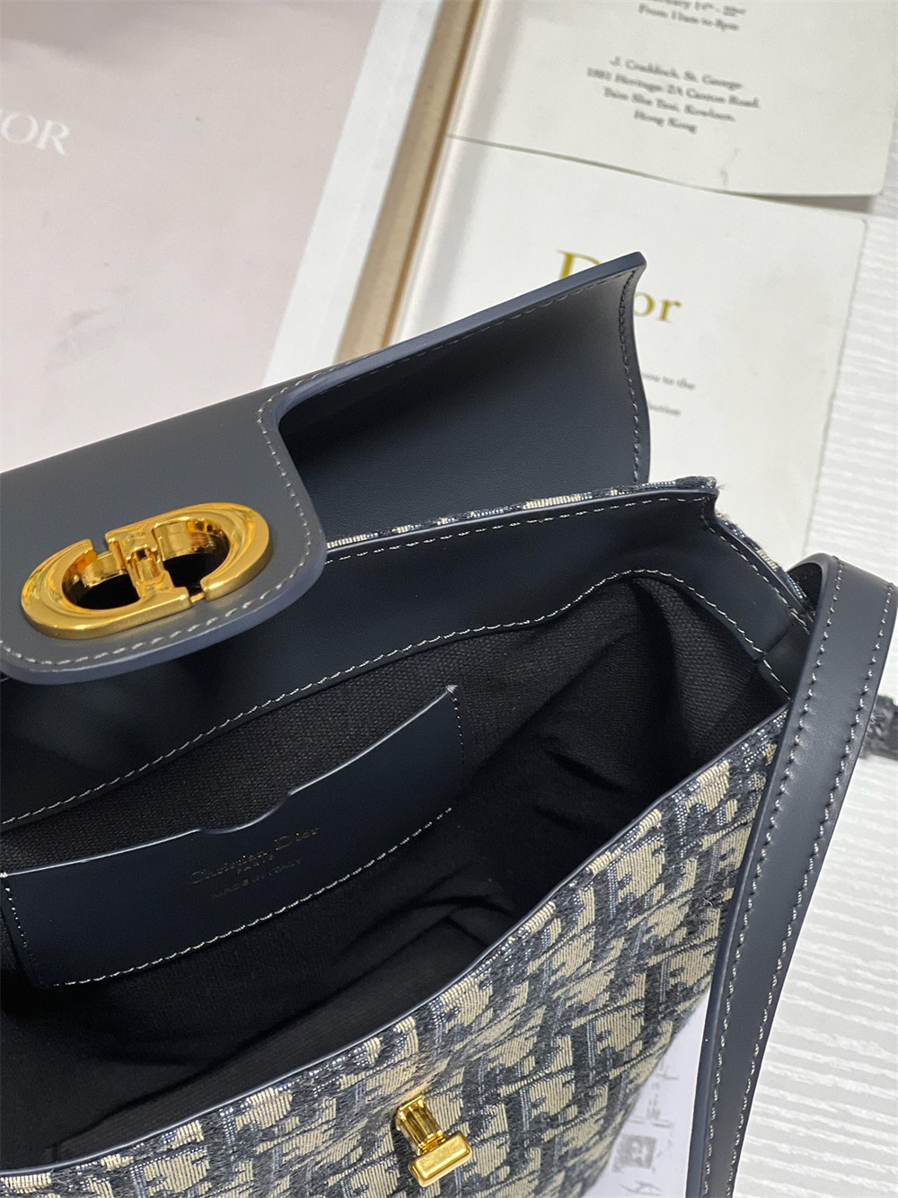 Dior 30 Montaigne Large Chain Bucket Bag Oblique Jacquard and Calfskin