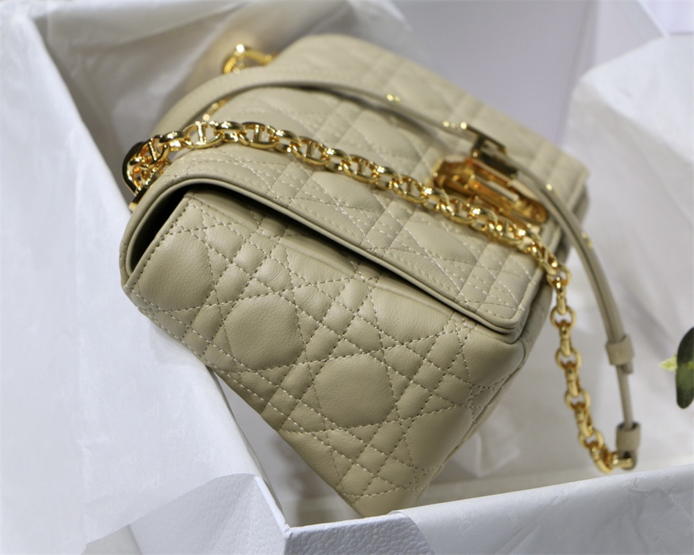 MEDIUM DIOR CARO BAG Beige Supple Cannage Calfskin 25.5 x 15.5 x 8 cm