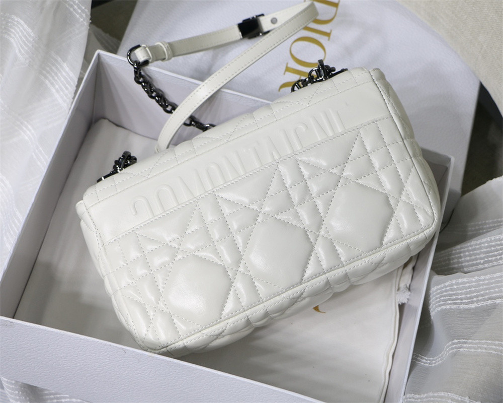 MEDIUM DIOR CARO BAG IVORY Supple Cannage Calfskin 25.5 x 15.5 x 8 cm