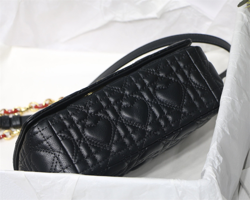SMALL DIOR CARO BAG amour black 20 x 12 x 7 cm