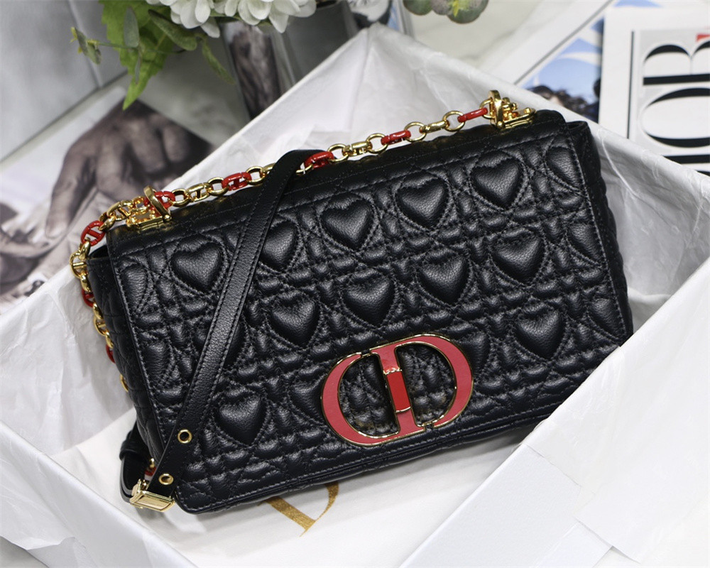 MEDIUM DIOR CARO BAG amour black 25.5 x 15.5 x 8 cm