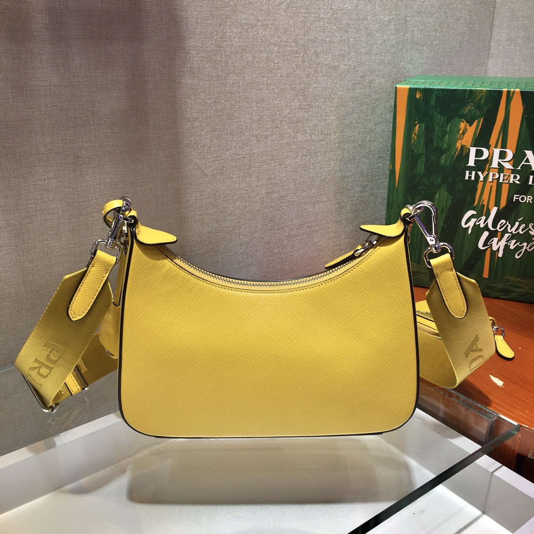 Prada Re-Edition 2005 Saffiano leather bag dark yellow