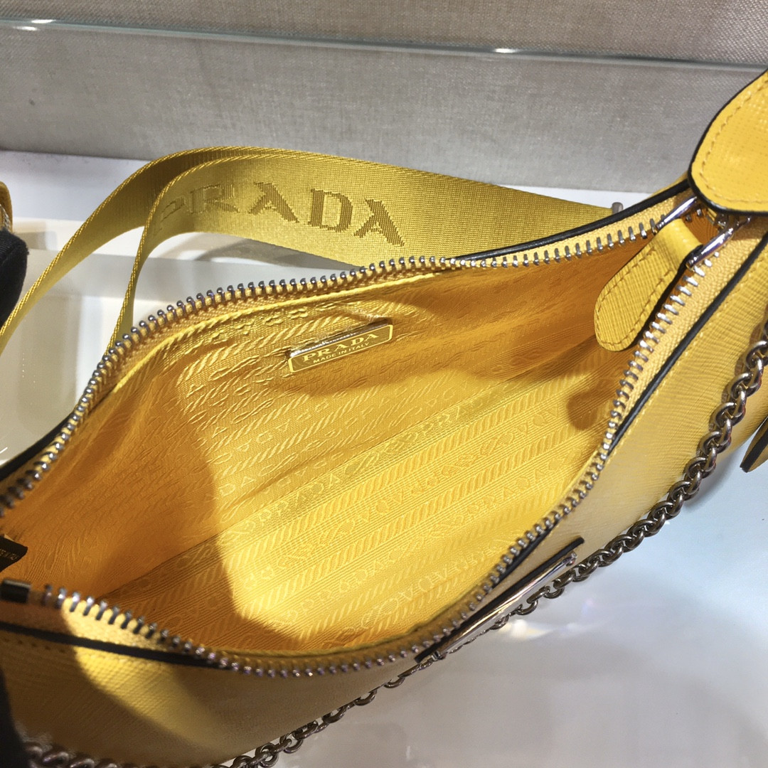 Prada Re-Edition 2005 Saffiano leather bag dark yellow