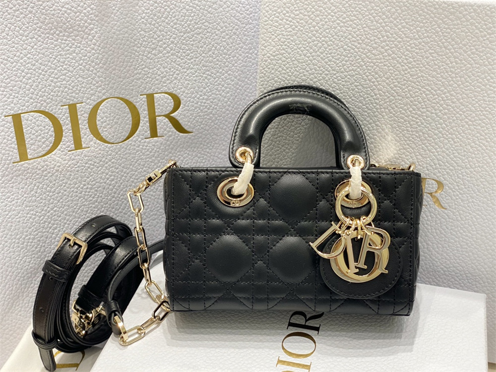 DIOR MINI LADY D-JOY BAG Black 16 x 9 x 5 CM