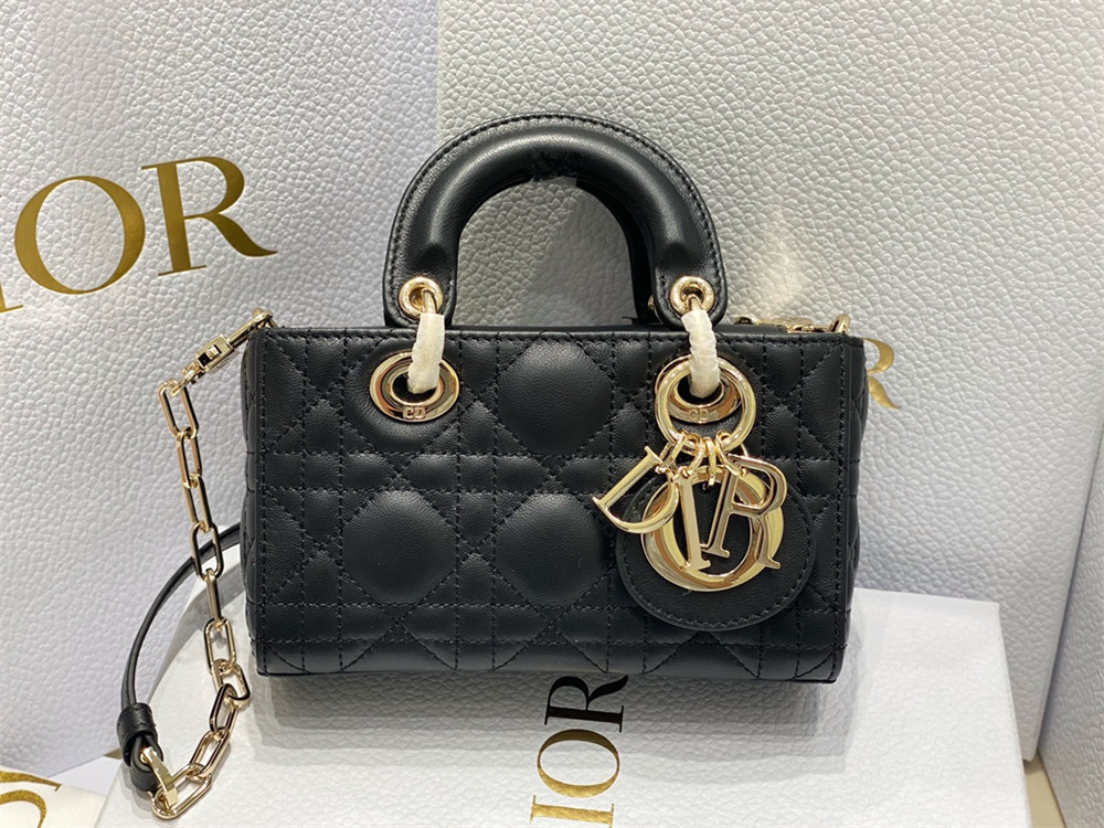 DIOR MINI LADY D-JOY BAG Black 16 x 9 x 5 CM
