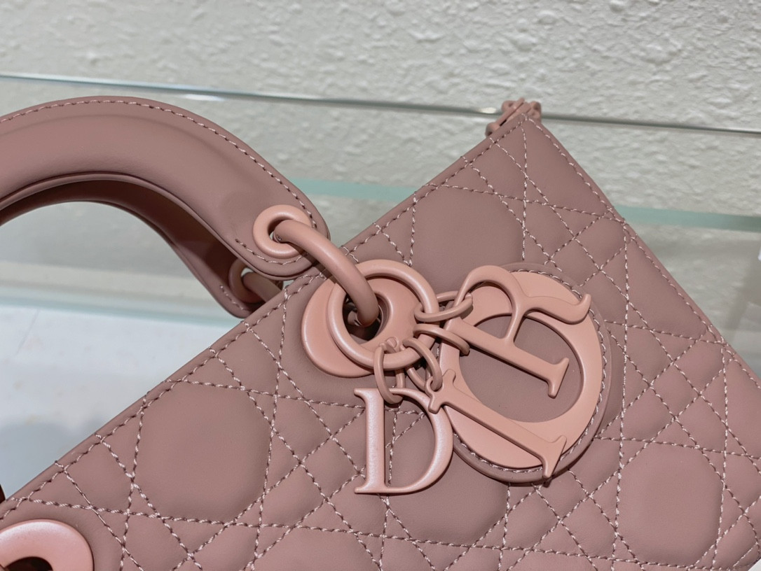 DIOR SMALL LADY D-JOY BAG Ultramatte Pink Cannage Calfskin