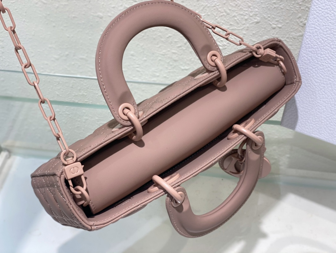 DIOR SMALL LADY D-JOY BAG Ultramatte Pink Cannage Calfskin