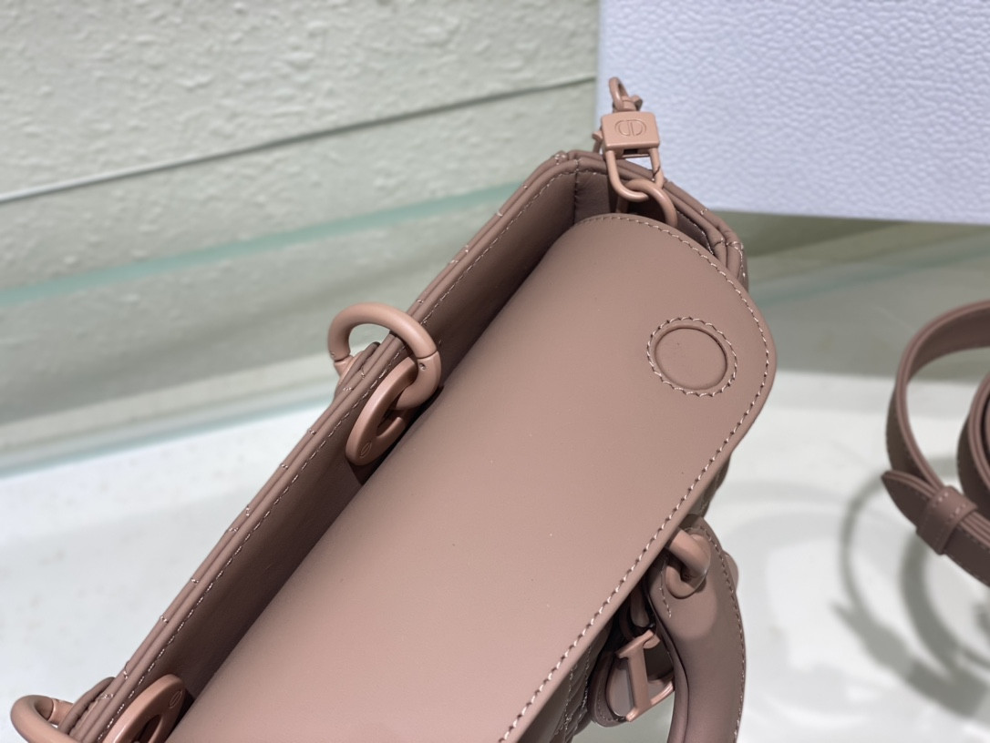 DIOR SMALL LADY D-JOY BAG Ultramatte Pink Cannage Calfskin