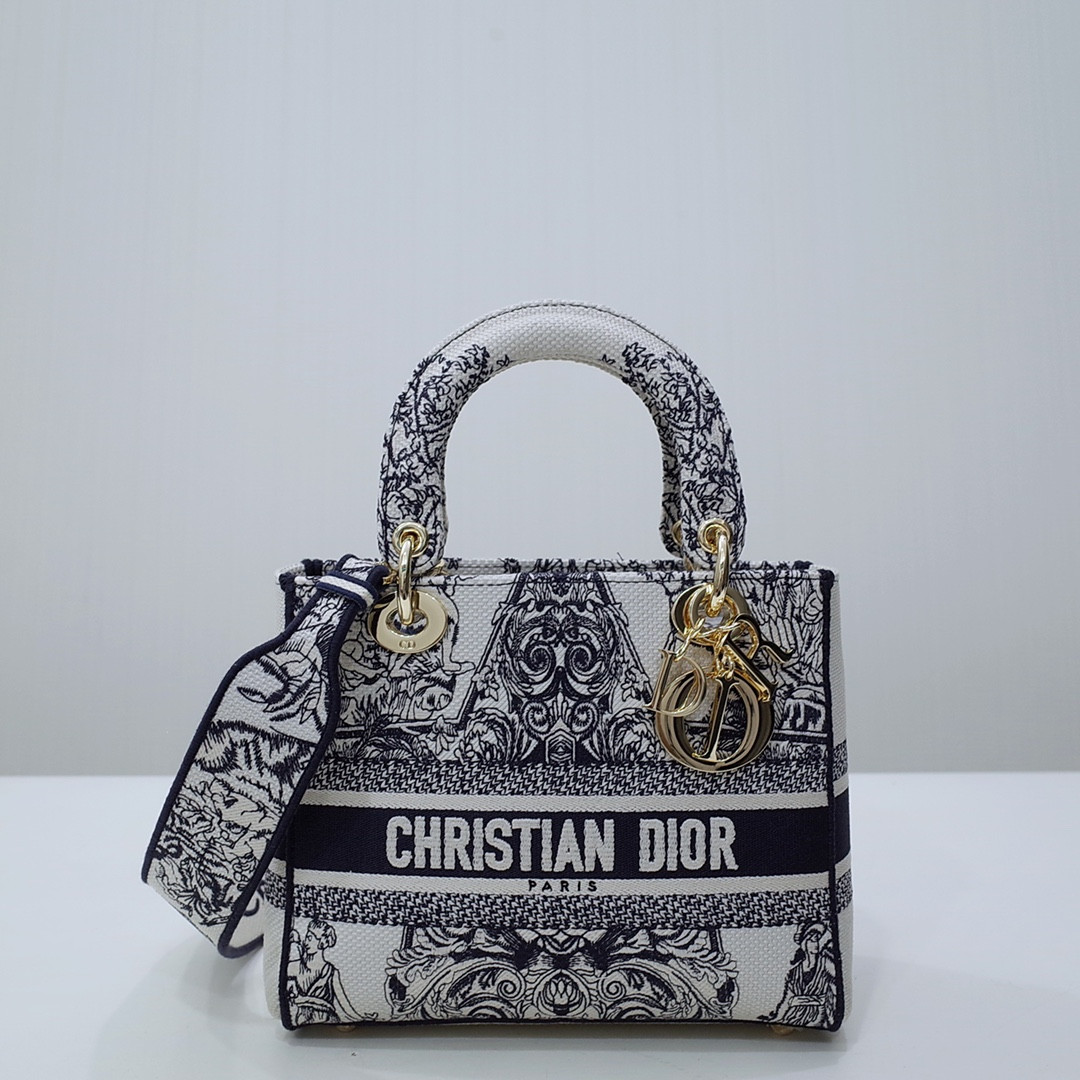 MEDIUM DIOR LADY D-LITE BAG 24 x 20 x 11 cm
