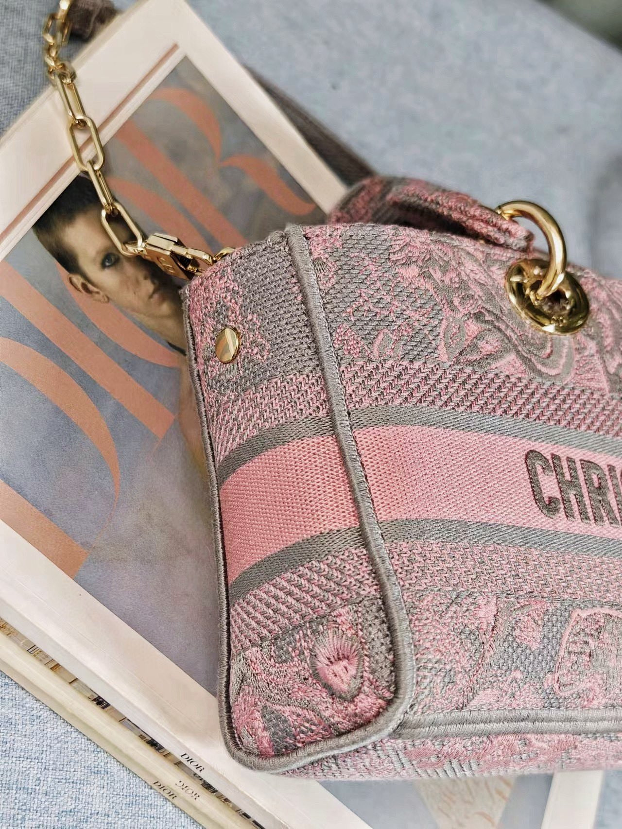 DIOR MEDIUM LADY D-JOY BAG PINK