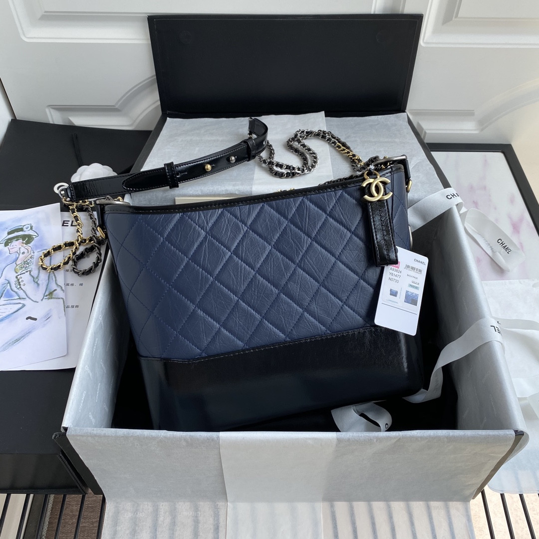 Chanel Gabrielle MEDIUM BLUE BLACK 21 x 28 x 10cm