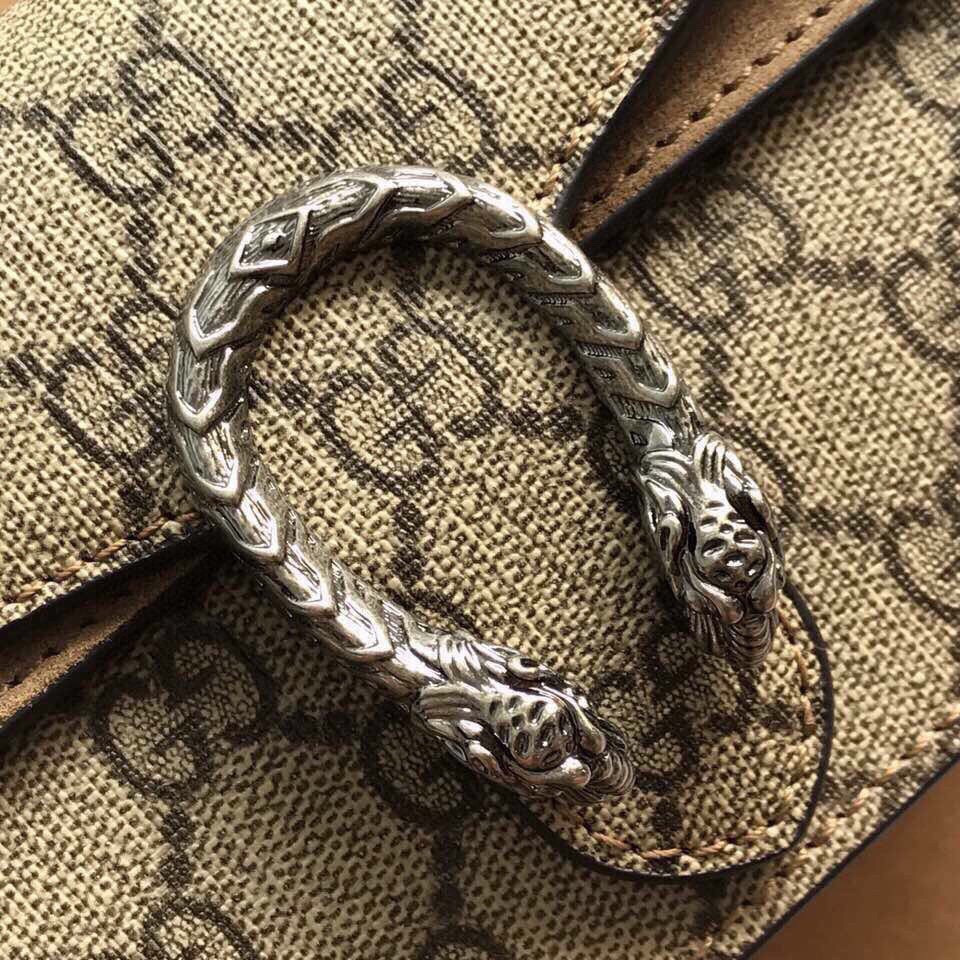 GUCCI DIONYSUS GG SUPREME SUPER MINI BAG 6.5"Wx3.9"Hx1.6"D
