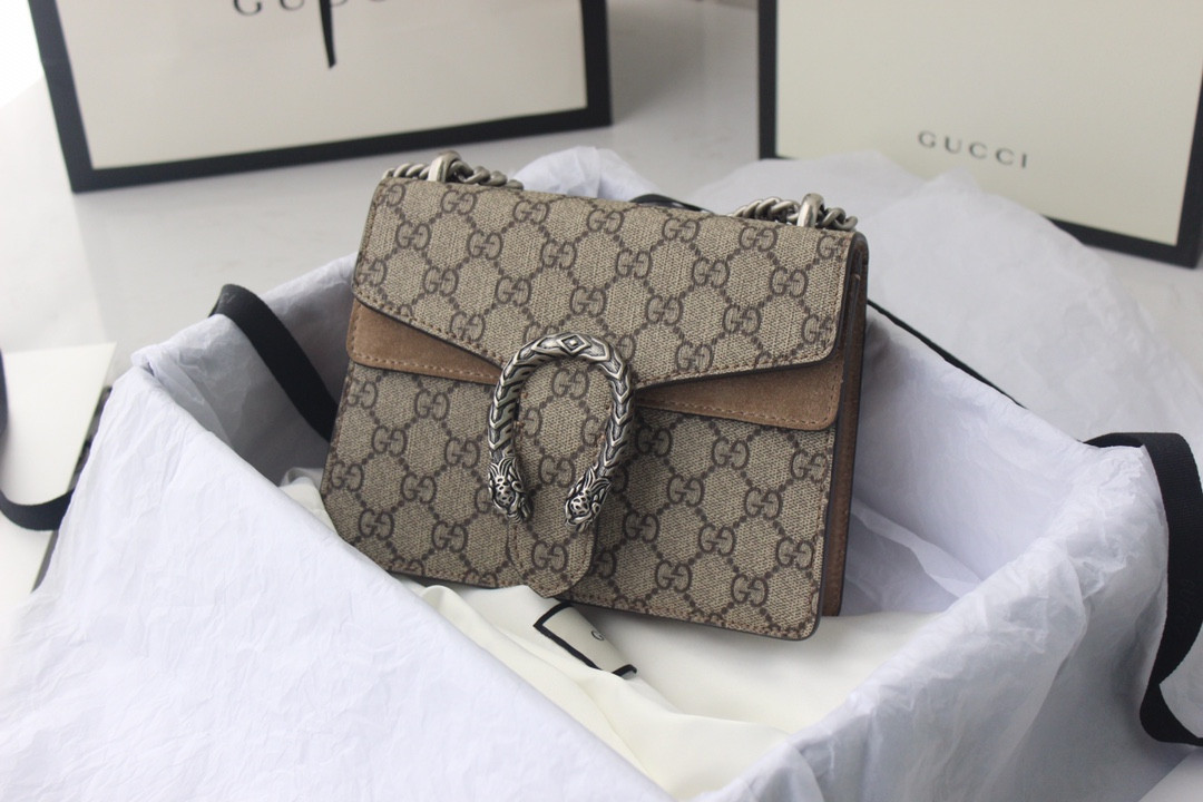 GUCCI DIONYSUS GG SUPREME MINI BAG 8"Wx5"Hx2.3"D