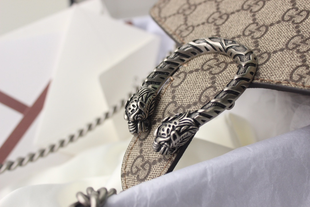 GUCCI DIONYSUS GG SUPREME MINI BAG 8"Wx5"Hx2.3"D