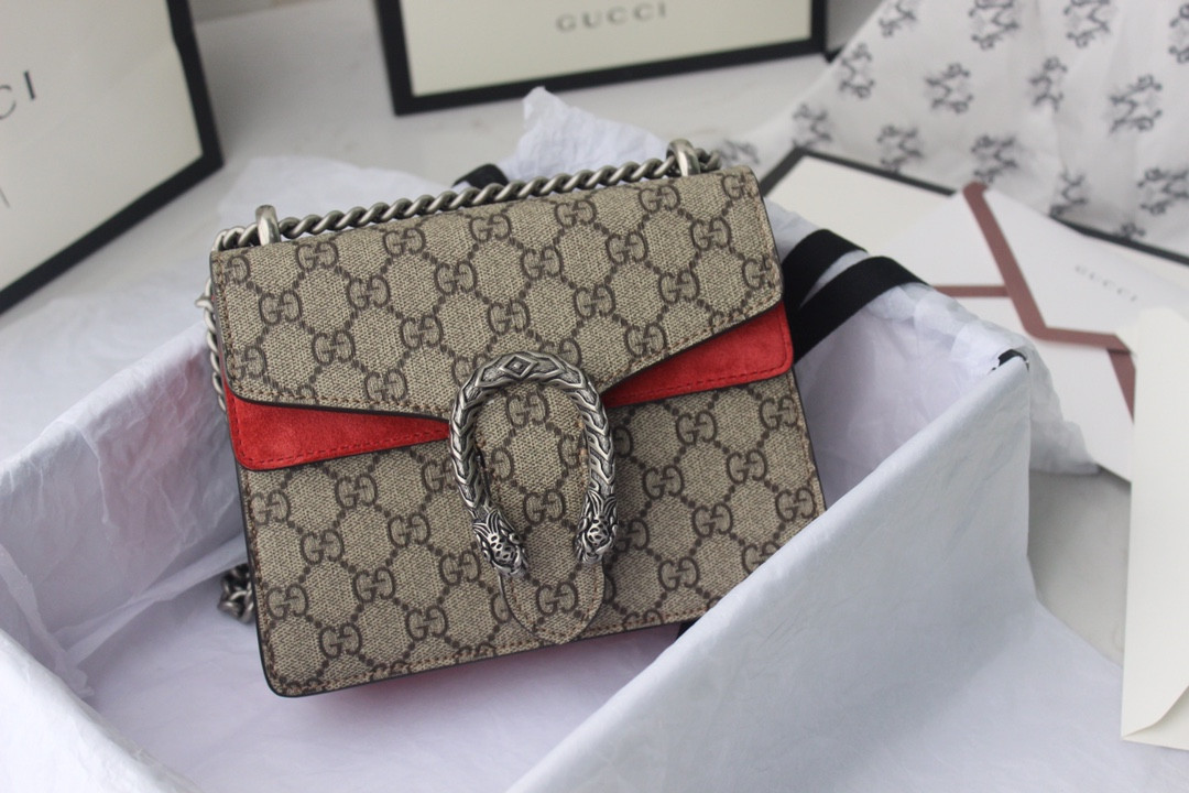 GUCCI DIONYSUS GG SUPREME MINI BAG 8"Wx5"Hx2.3"D