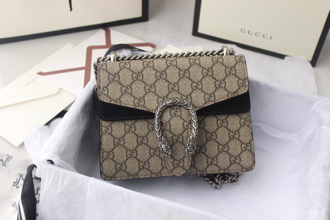 GUCCI DIONYSUS GG SUPREME MINI BAG 8"Wx5"Hx2.3"D