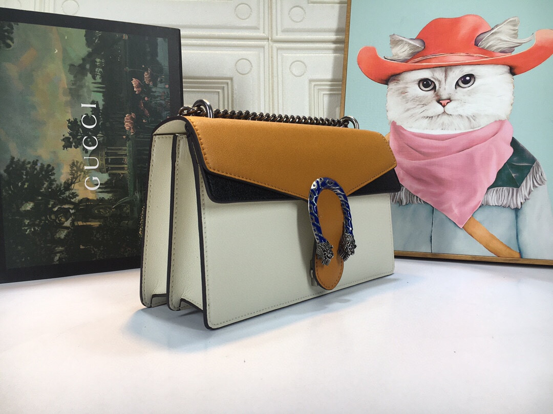 GUCCI DIONYSUS SMALL SHOULDER BAG WHITE 11"Wx7"Hx3.5"D