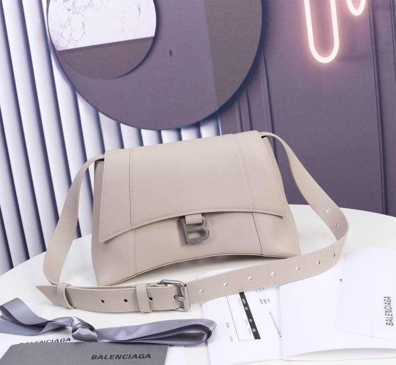 Balenciaga WOMEN'S HOURGLASS HINGE MEDIUM HANDBAG IN GREY L12 x H6,7 x W4,1 inch