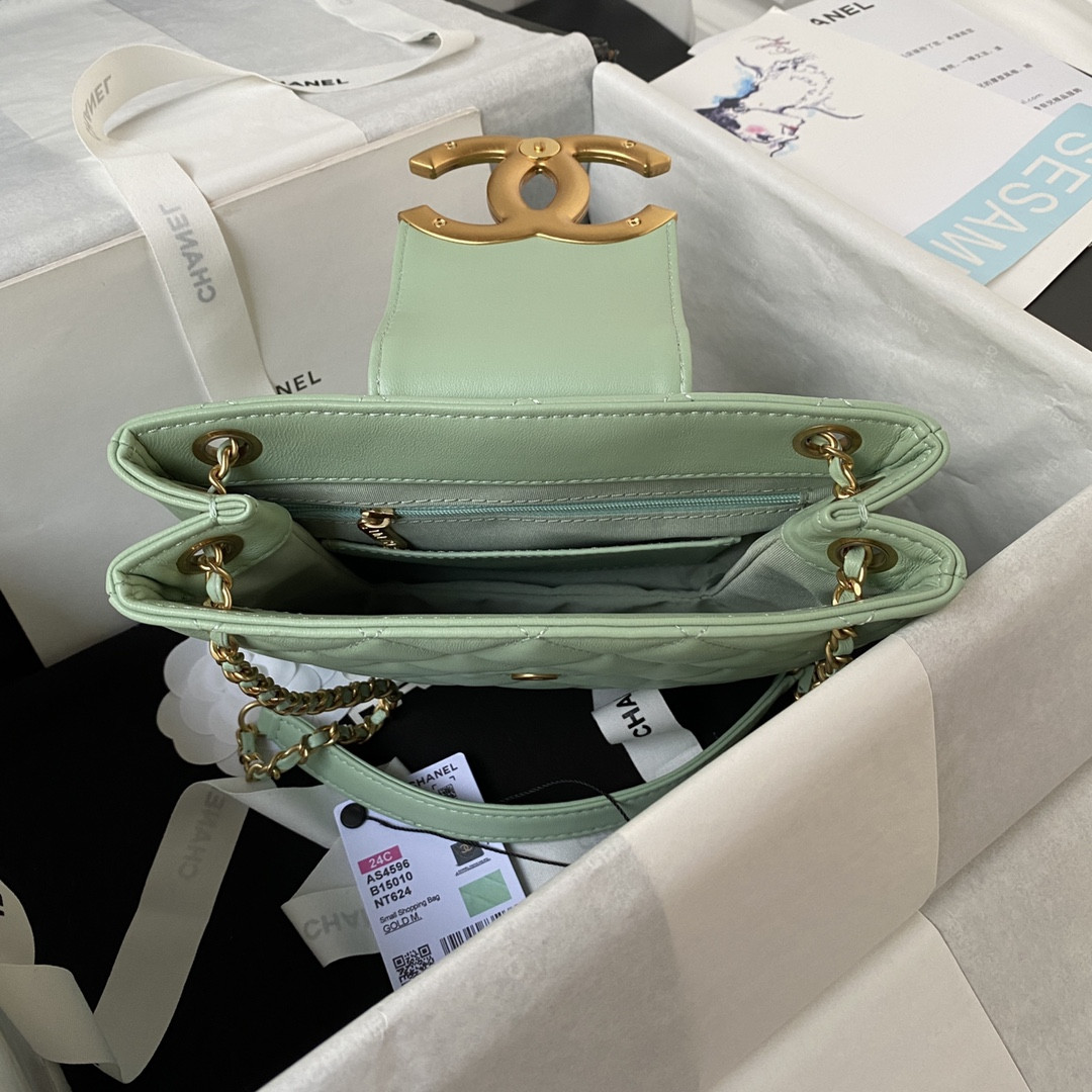 CHANEL BAGUETTE BAG GREEN 17.5×20×5cm