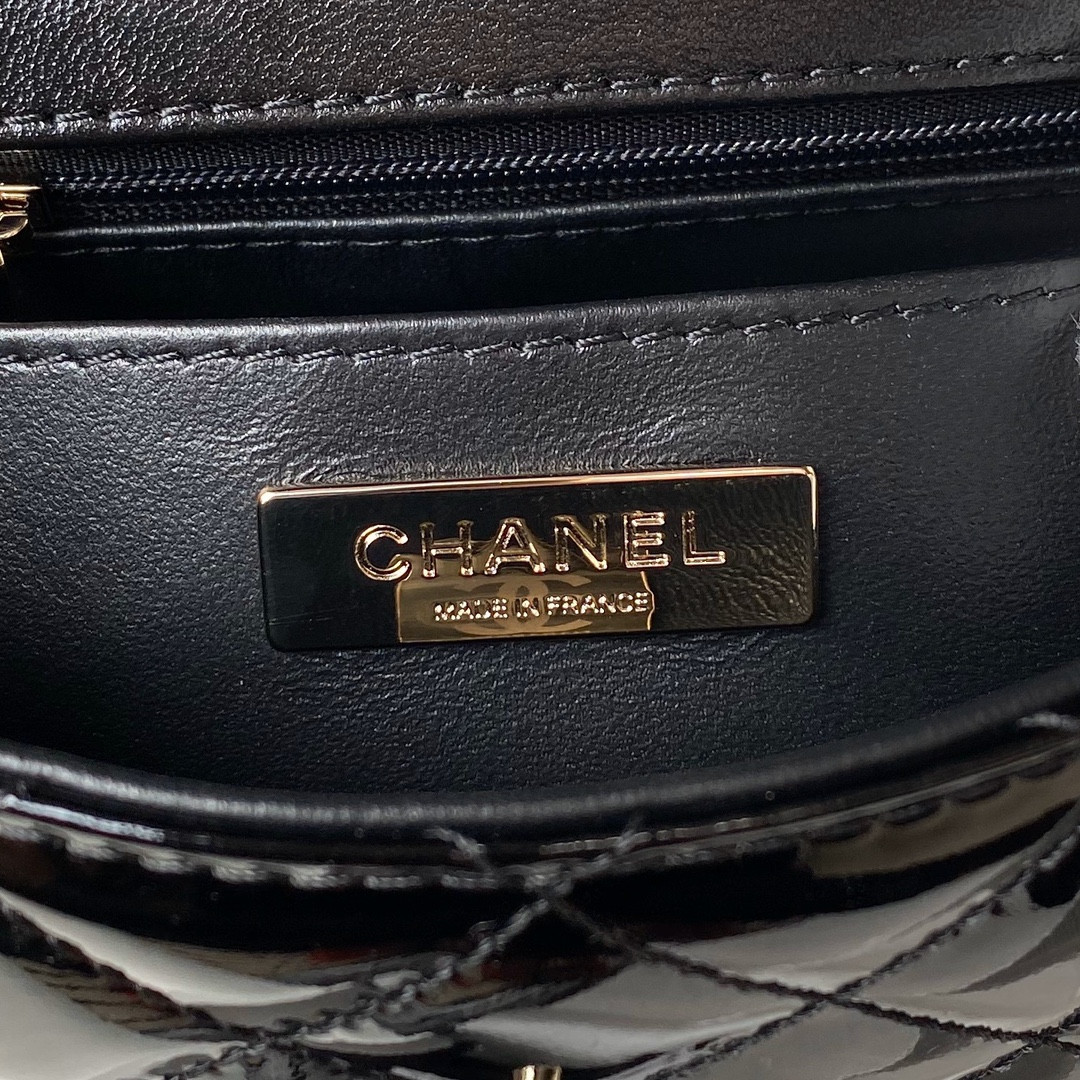 CHANEL FLAP BAG & STAR COIN PURSE BLACK 15.5×24×7.5cm
