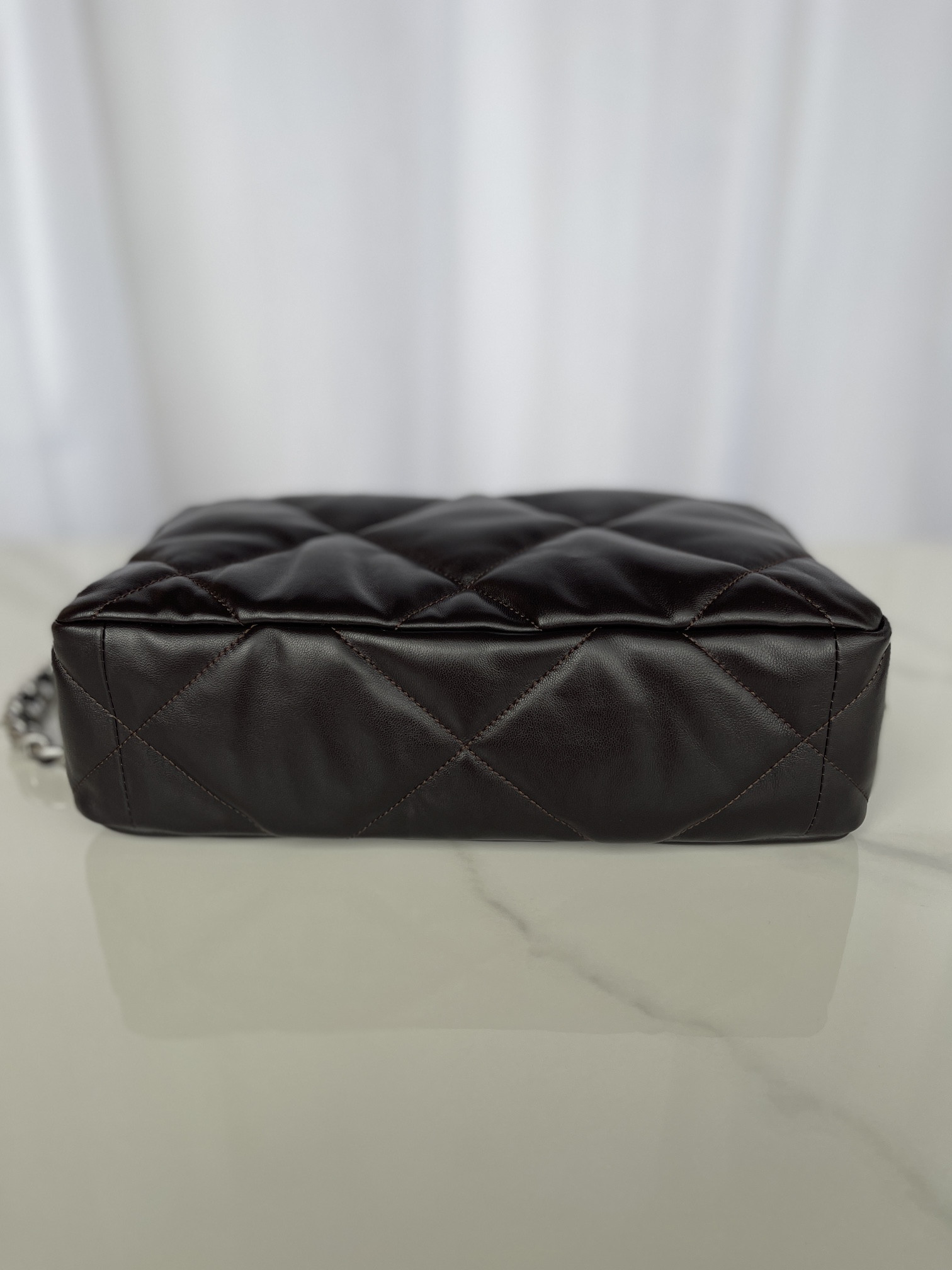 CHANEL 19 LARGE HANDBAG Shiny Leather Black, Gold-Tone, Silver-Tone & Ruthenium-Finish Metal 7.8 × 11.7 × 3.9 in