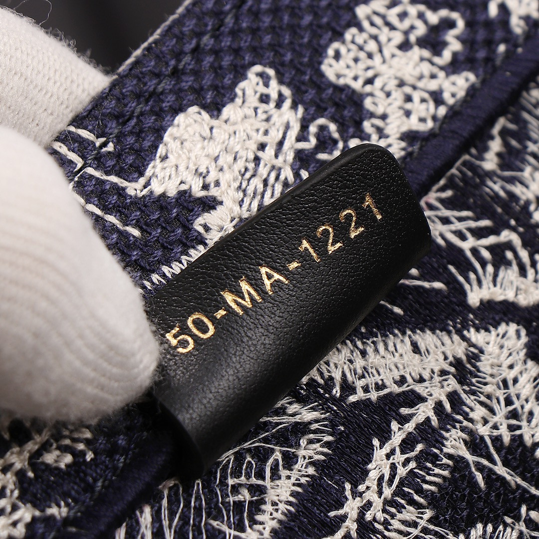 Medium Dior Book Tote  Blue and Ecru Toile de Jouy Reverse Embroidery 14 x 11 x 6.5 inches