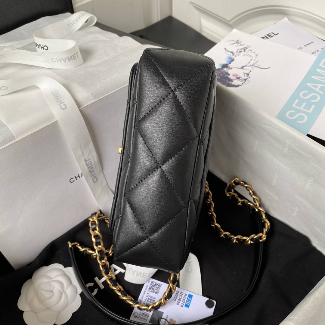 CHANEL MINI FLAP BAG BLACK 5.3 × 6.6 × 3.1 in