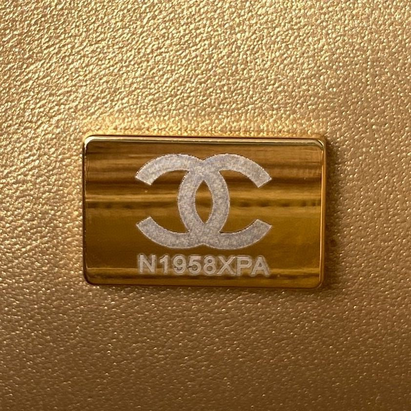 CHANEL MINI FLAP BAG SHINY CALFSKIN & gold-TONE METAL PINK 4.7 × 7.8 × 2.3 in