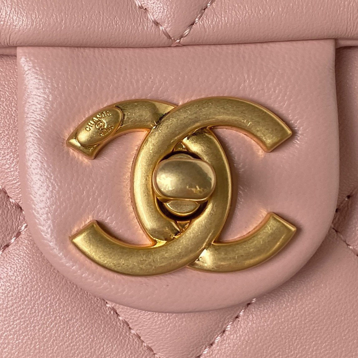 CHANEL MINI FLAP BAG PINK 4.7 × 7.8 × 2.3 in