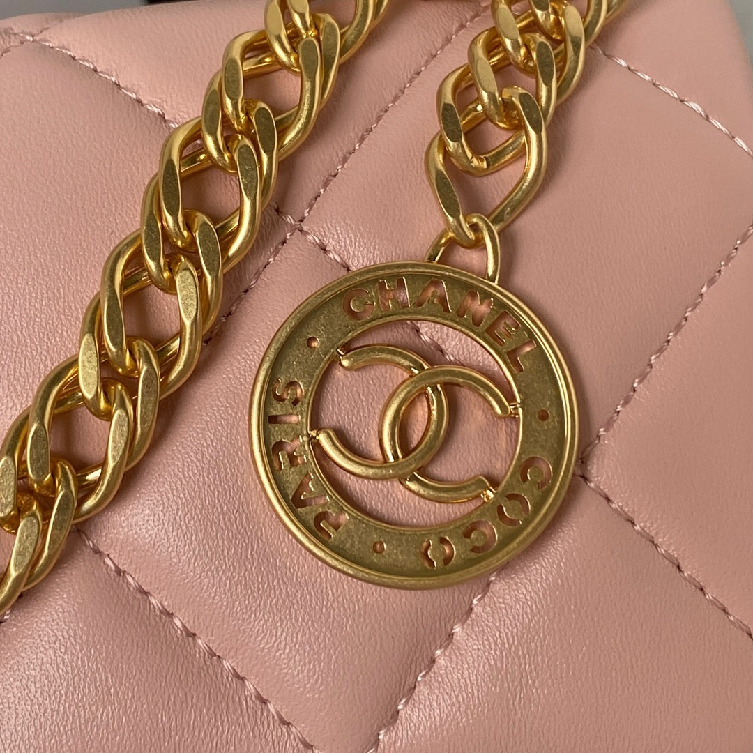 CHANEL MINI FLAP BAG PINK 4.7 × 7.8 × 2.3 in