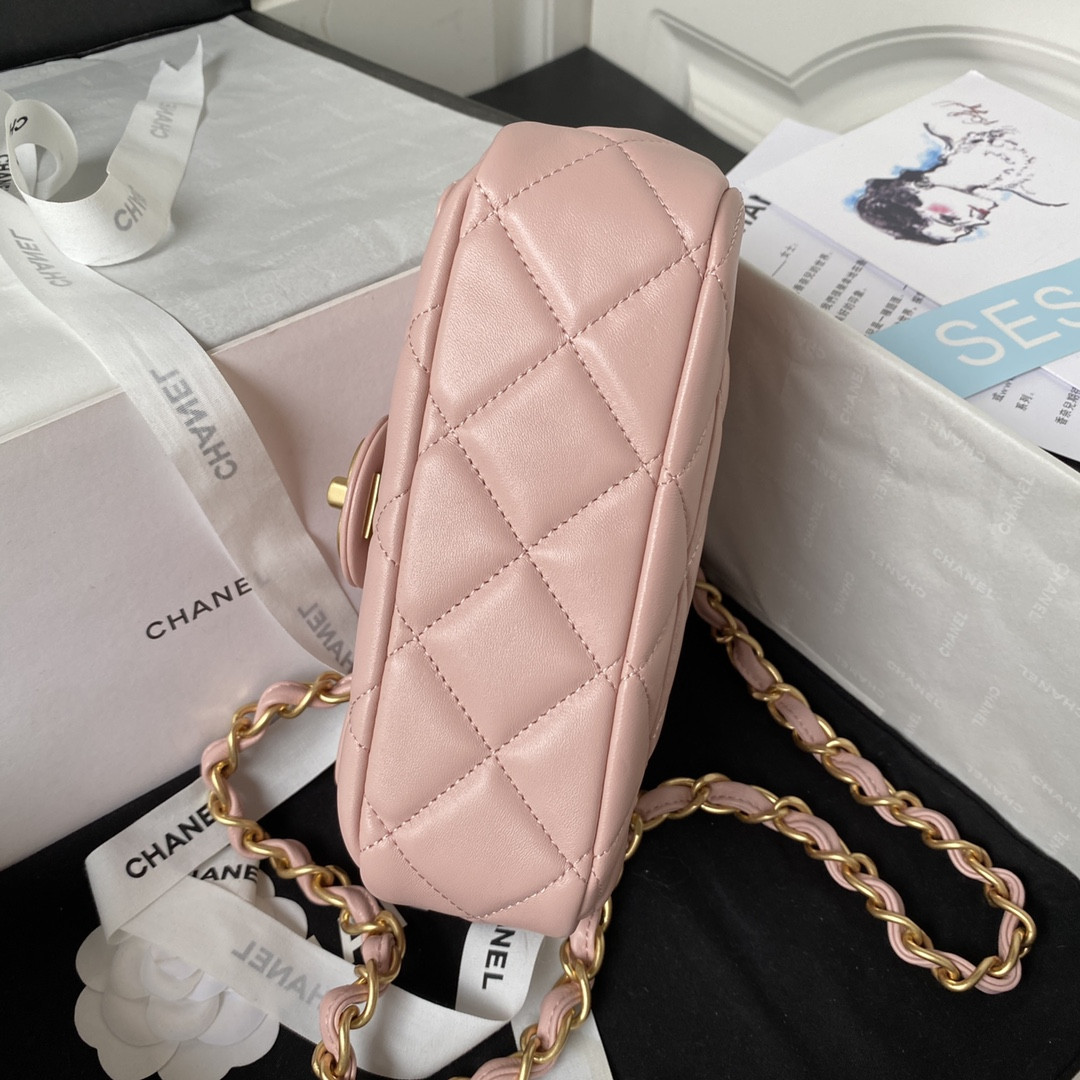CHANEL MINI FLAP BAG PINK 4.7 × 7.8 × 2.3 in
