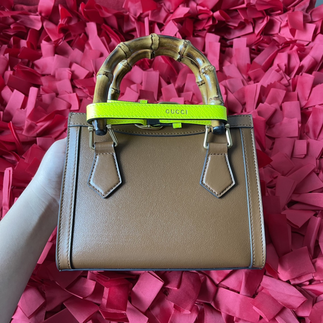 GUCCI DIANA MINI TOTE BAG Khaki 20W x 16H x 10D CM