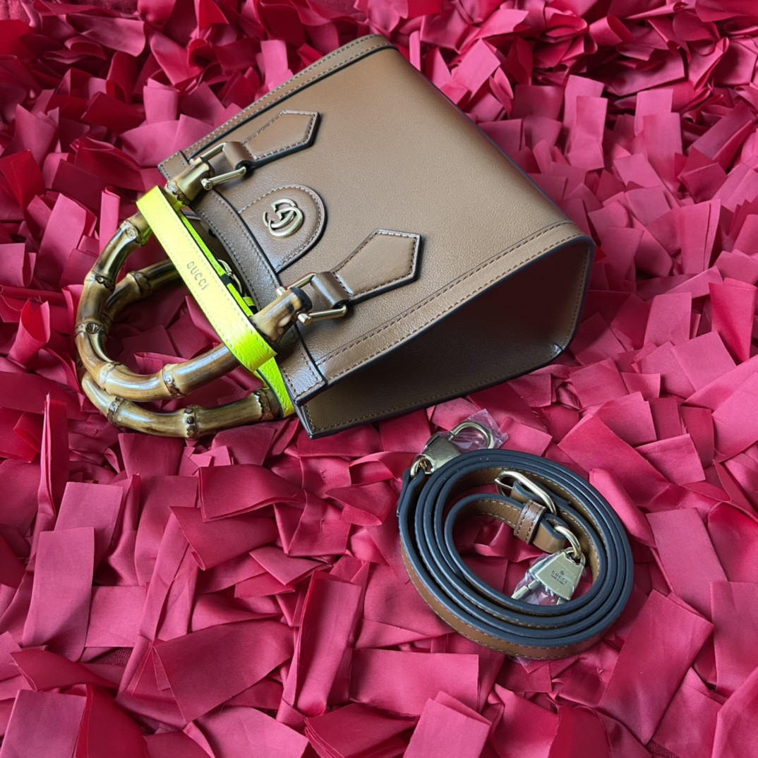 GUCCI DIANA MINI TOTE BAG Khaki 20W x 16H x 10D CM