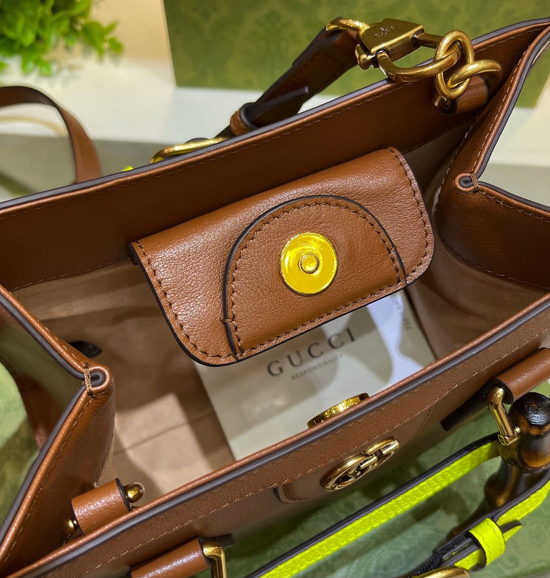 GUCCI DIANA MINI TOTE BAG Brown 20W x 16H x 10D CM