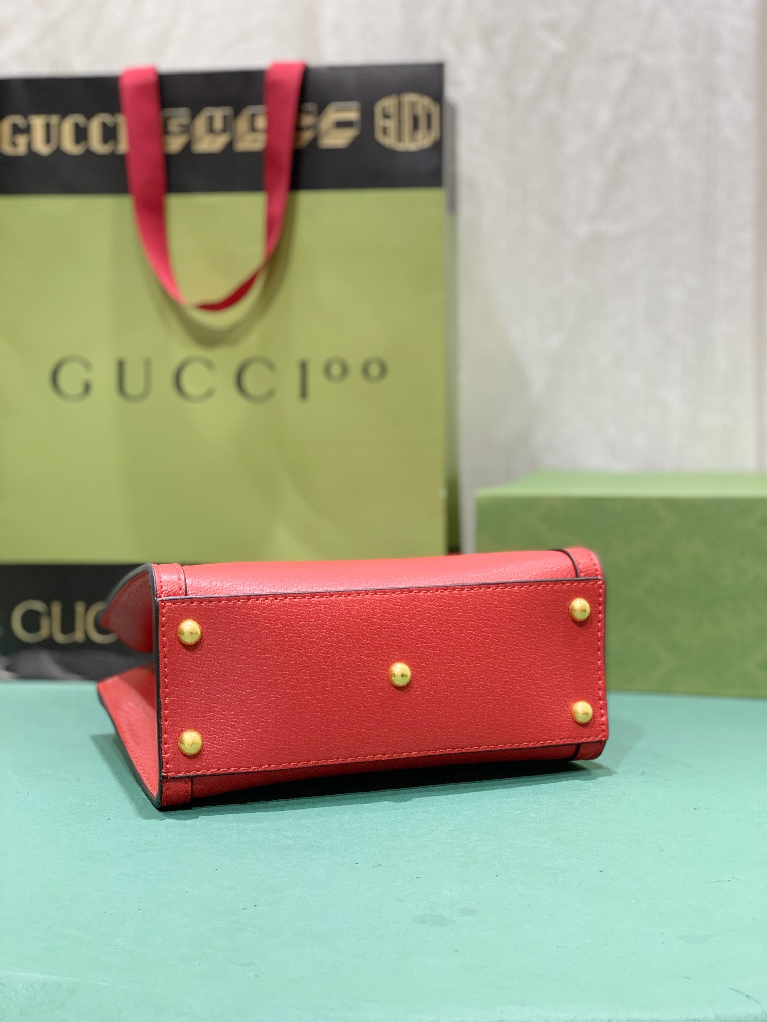 GUCCI DIANA MINI TOTE BAG Red 20W x 16H x 10D CM