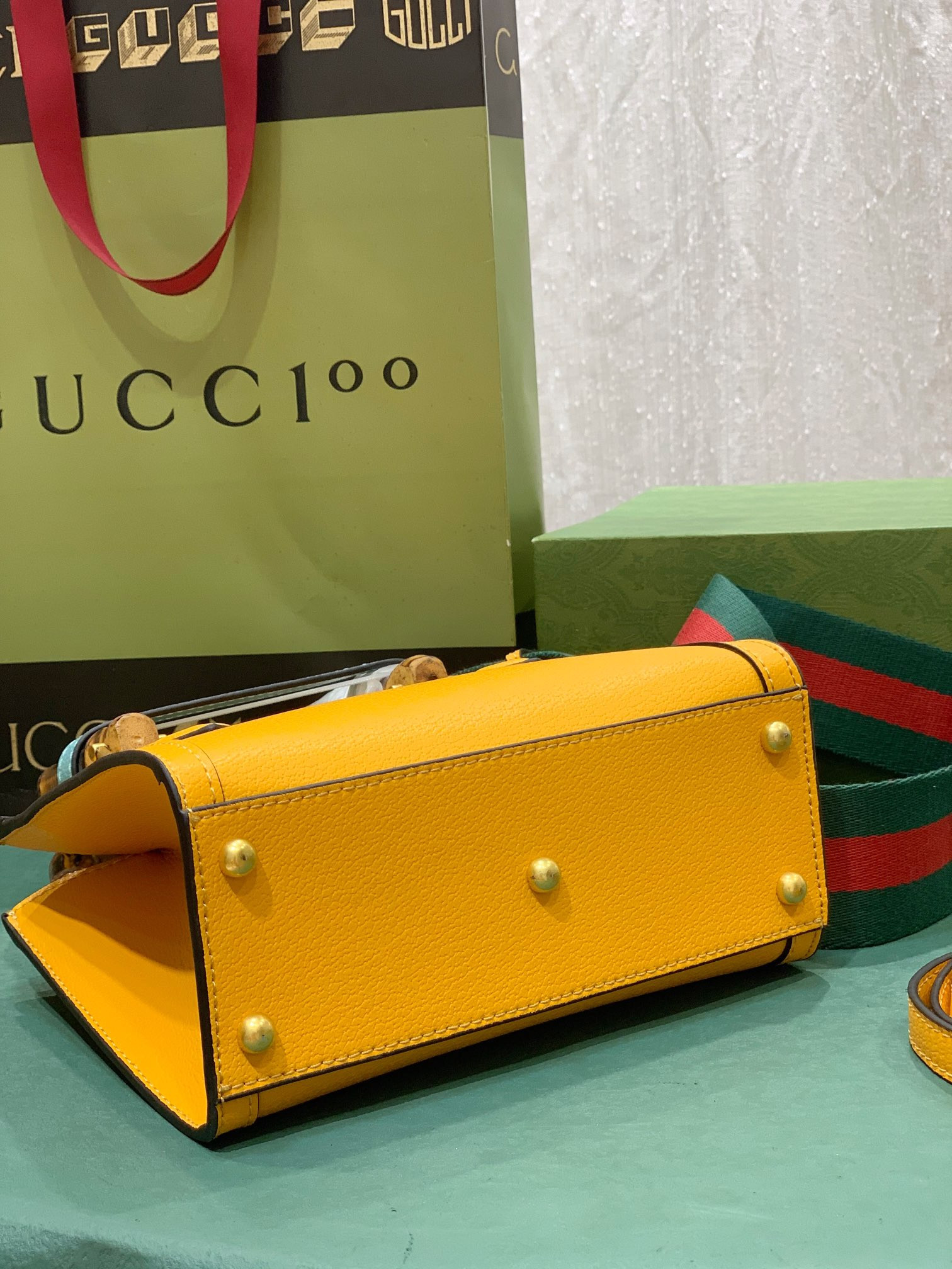 GUCCI DIANA MINI TOTE BAG Orange 20W x 16H x 10D CM