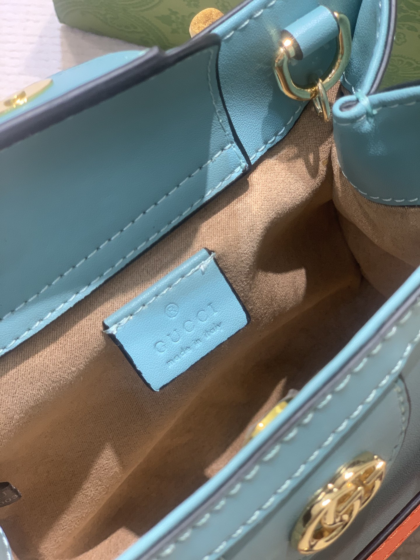 GUCCI DIANA MINI TOTE BAG Blue 20W x 16H x 10D CM