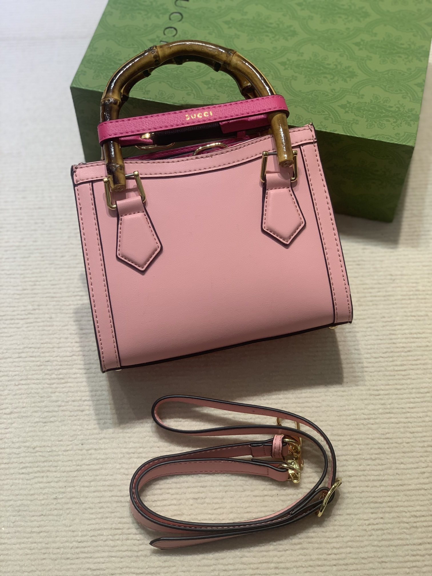 GUCCI DIANA MINI TOTE BAG Pink 20W x 16H x 10D CM